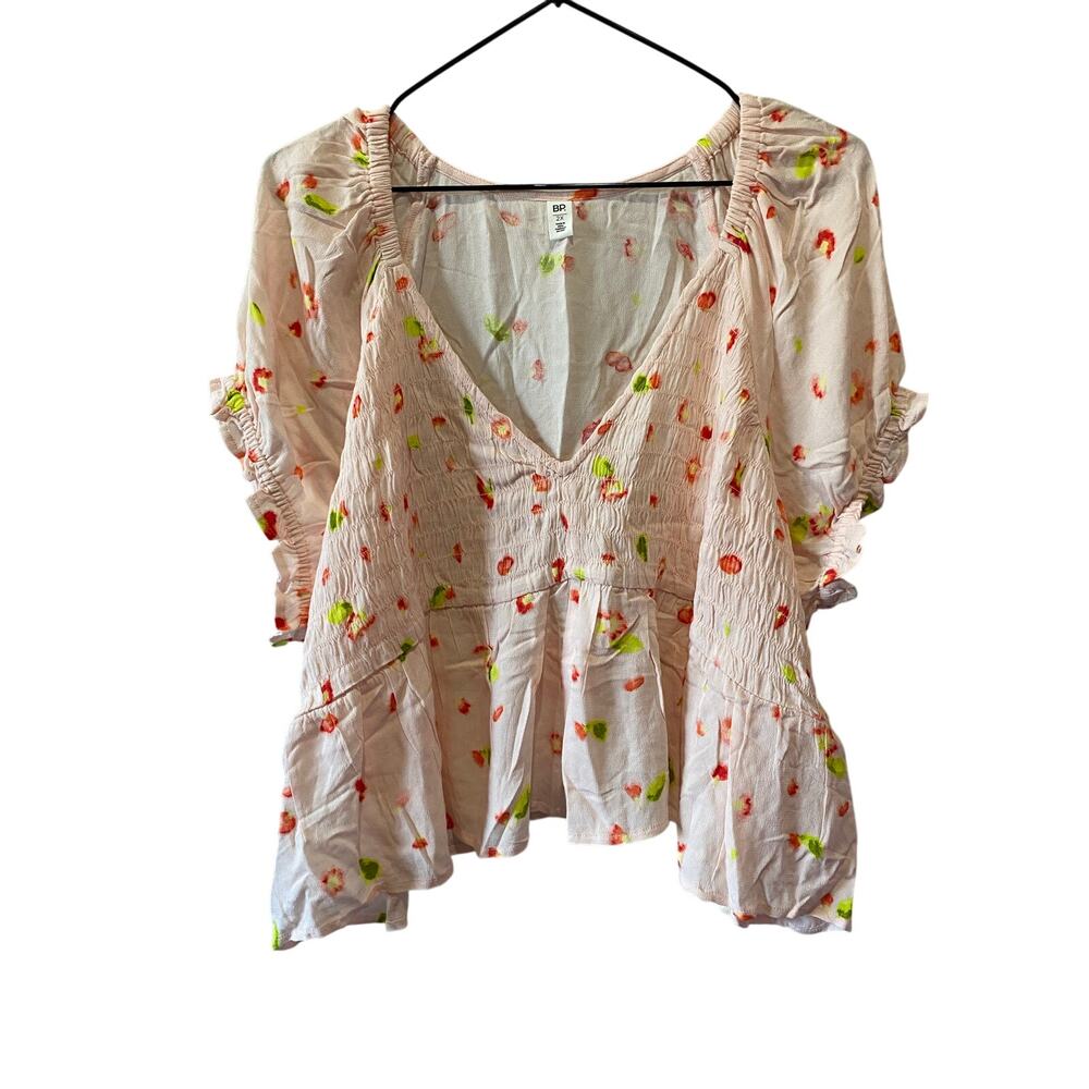 BP Nordstrom Women's Peasant Floral Babydoll Top Size 2X NWT